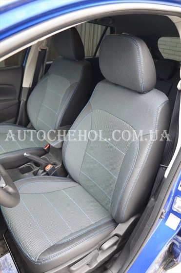 Автомобильные чехлы на Suzuki SX 4 2014 серая нить, чехлы на сузуки, Premium