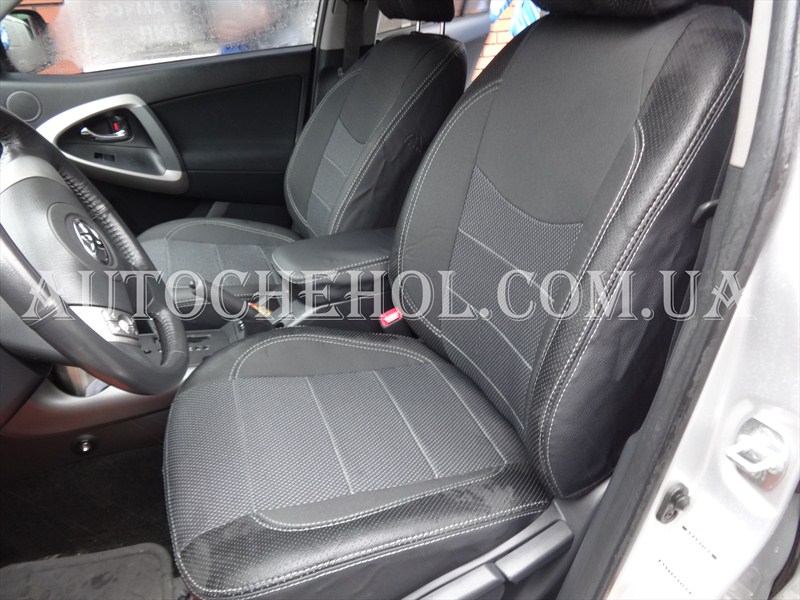 качественные серые чехлы на сиденья Toyota Rav 4 premium style