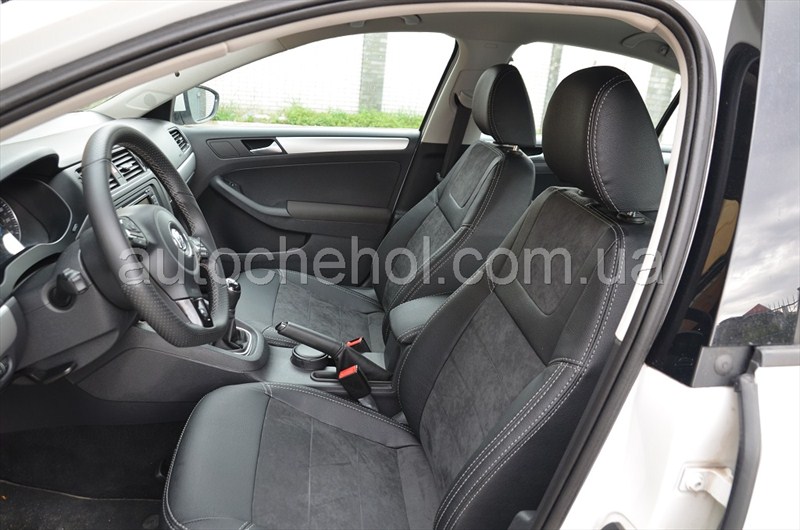 Авточехлы на Volkswagen Jetta 6, арпатека и алькантара,Leather StyLe, производитель MW-Br