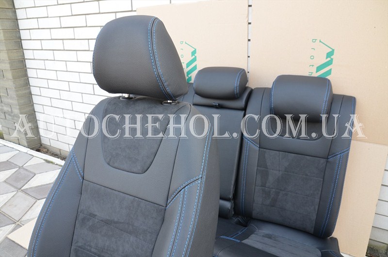 Авточехлы из алькантары и арпатеки на сиденья Volkswagen Jetta 6 Comfortline, Leather StyLe, MW BROTHERS