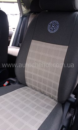 -бежевые авточехлы на сиденья Volkswagen polo 2009, Елегант