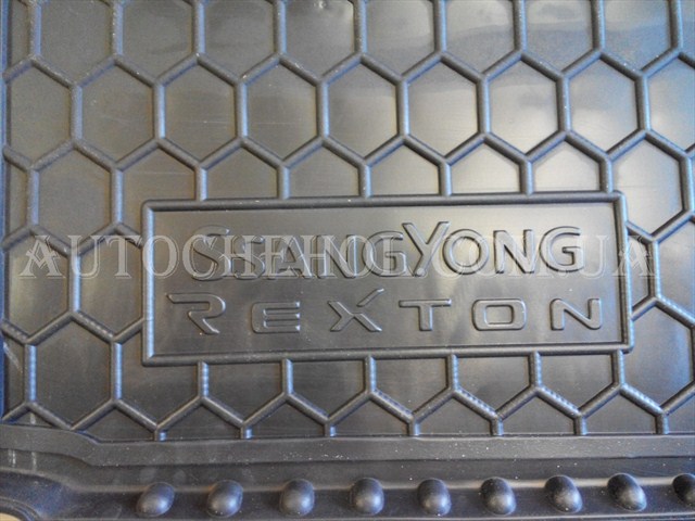 Черный качественный коврик в багажник Ssang Young Rexton, autogumm