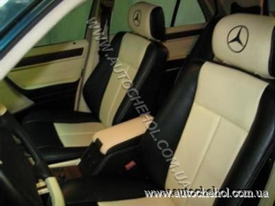 Автомобильные чехлы на   Mersedes V124, перетяжка салона