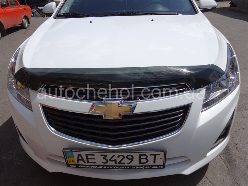 Дефлектор капота на chevrolet Cruze, мухобойка на cruze, SIM, Россия