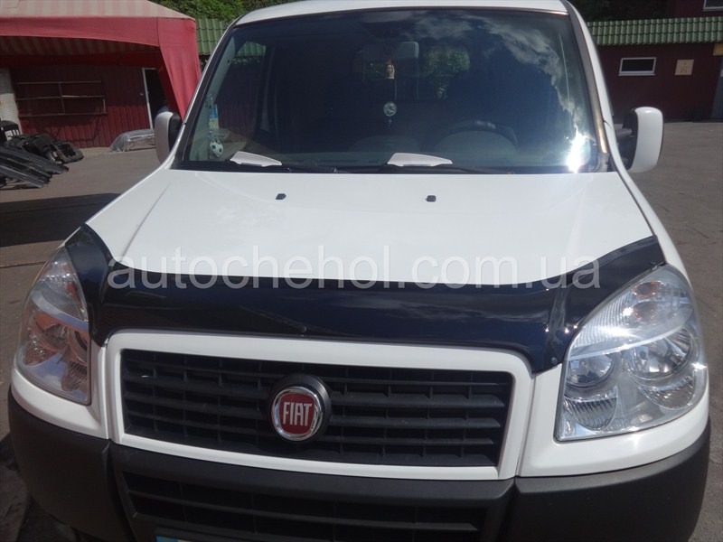 Дефлектор капота для Fiat Doblo 2007, мухобойка на добло, Fly, Украина