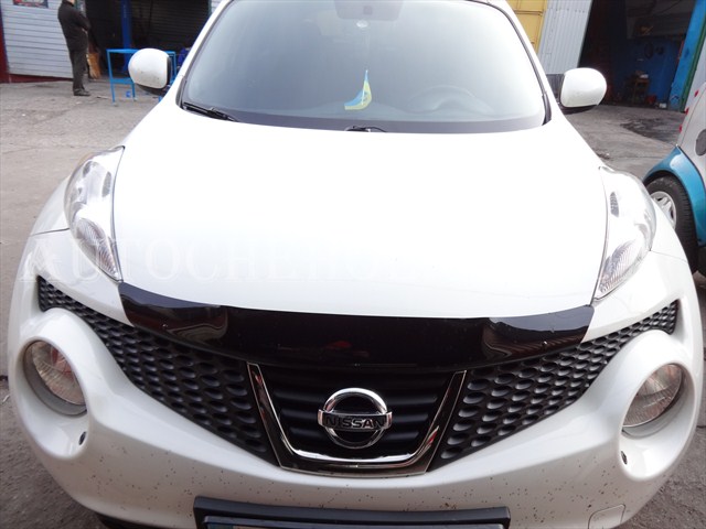 Дефлектор капота на Nissan Juke, мухобойка на juke, SIM, Россия