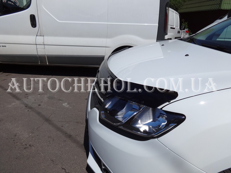 Дефлектор капота на Renault Logan 2013, мухобойка на logan, Vip Tuning, Россия