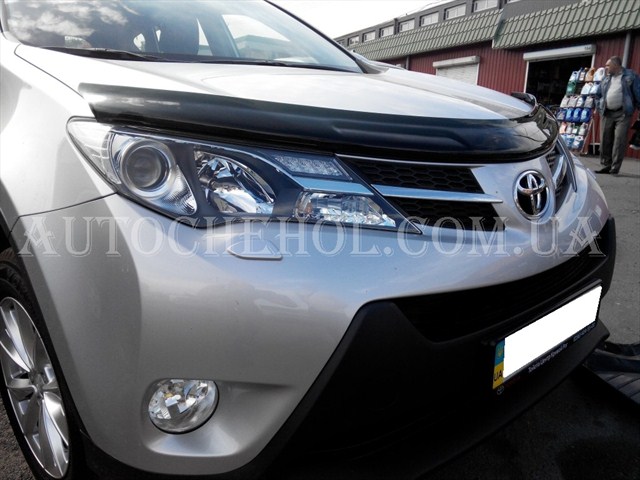 Дефлектор капота на Toyota rav 4 2013, мухобойка на rav 4, EGR, австралия