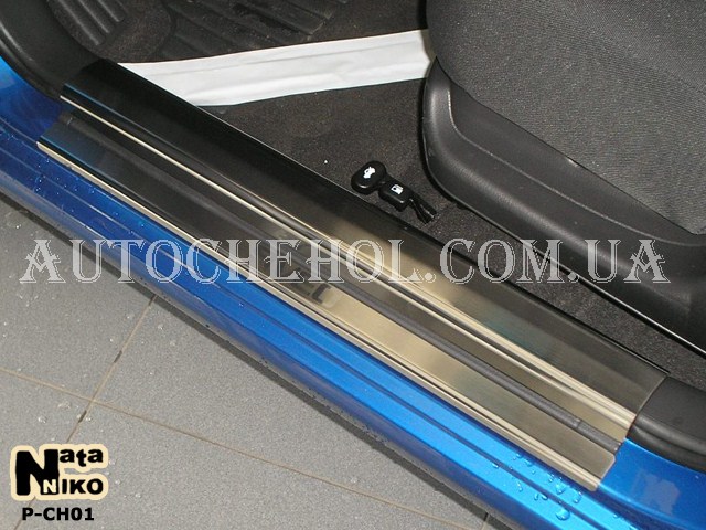 Накладка на пороги Chervolet Aveo T200, premium, 4 штуки