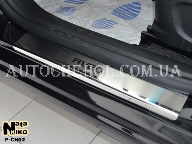 Накладка на пороги Chervolet Aveo T300 2011, premium, 4 штуки