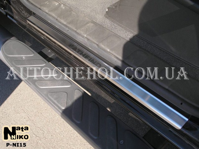 Накладка на пороги Nissan Parthfinder, premium, 4 штуки