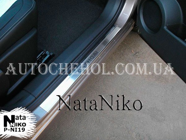 Накладка на пороги Nissan Qashqai +2, premium, 4 штуки
