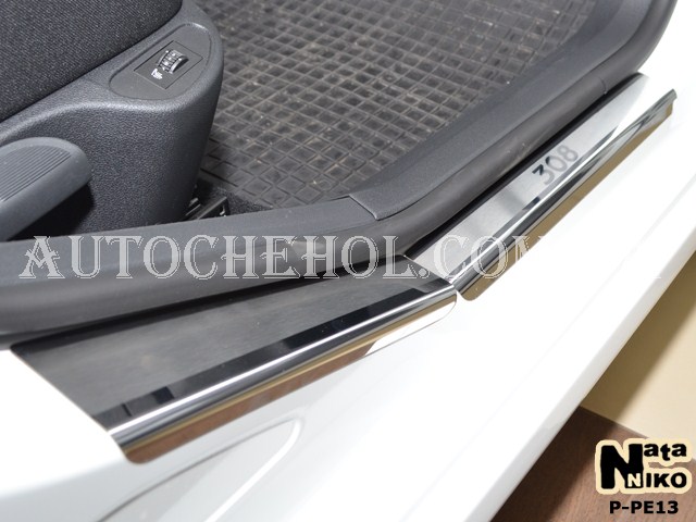 Накладка на пороги Peugeot 308, premium, 4 штуки