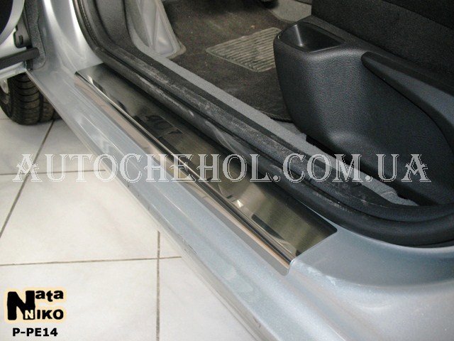 Накладка на пороги Peugeot 407, premium, 4 штуки