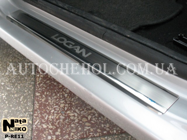 Накладка на пороги Renault Logan, premium, 4 штуки