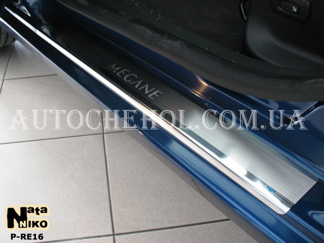Накладка на пороги Renault Megane 3, premium, 4 штуки