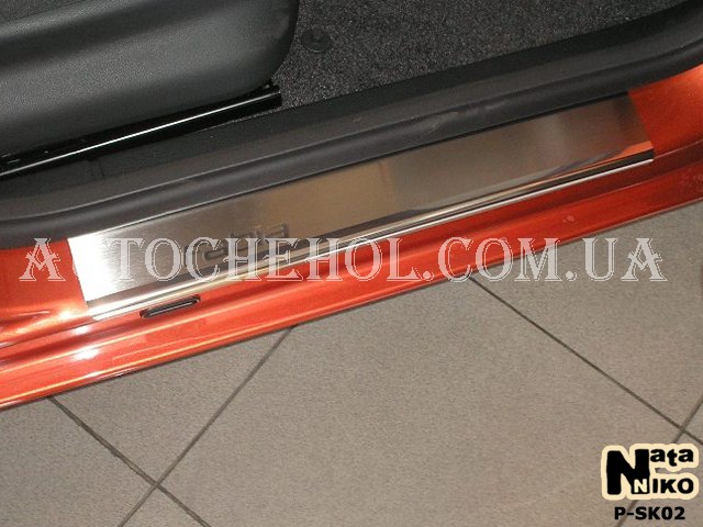 Накладка на пороги Skoda Fabia 2007, premium, 4 штуки