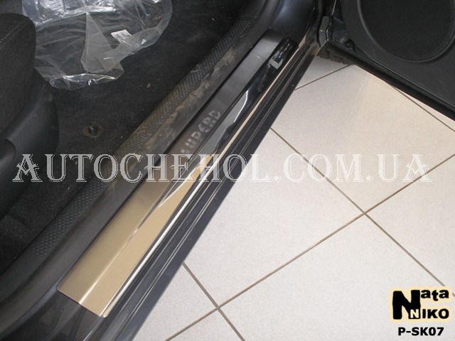 Накладка на пороги Skoda Superb 1, premium, 4 штуки
