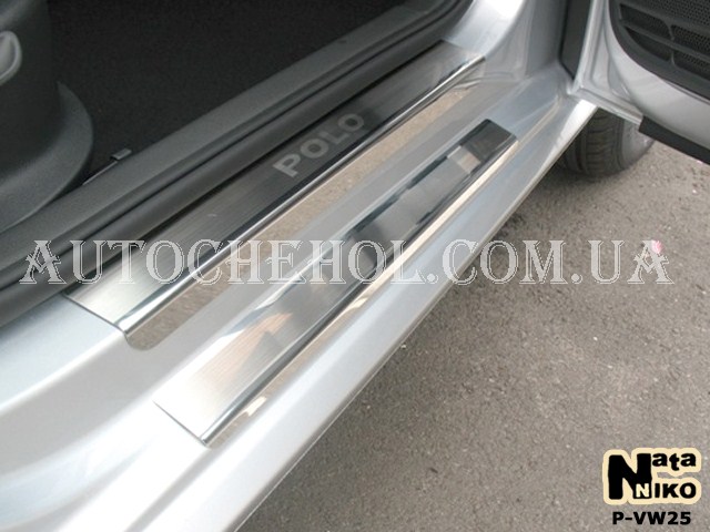 Накладка на пороги Volkswagen Polo 5, premium, 4 штуки