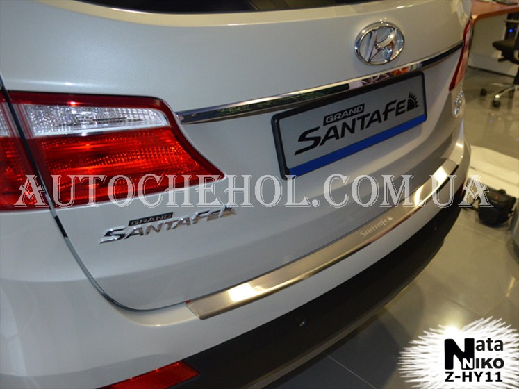 Накладка на бампер с загибом Hyundai Grand Santafe