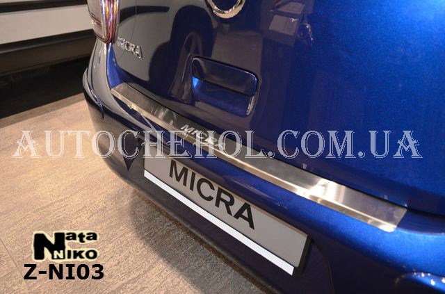 Накладка на бампер с загибом Nissan Micra