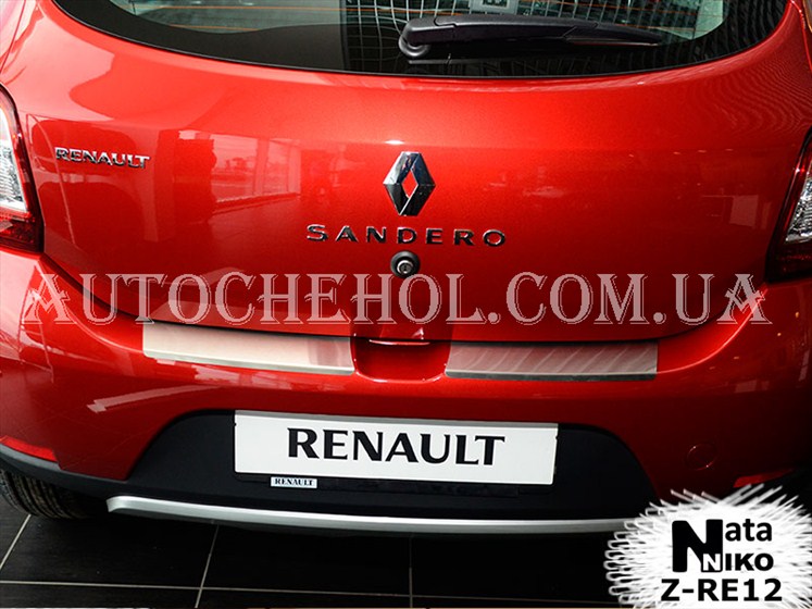 Накладка на бампер с загибом Renault Sandero 2012