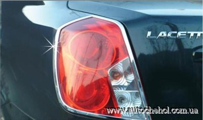Хром накладка на задние фары - хромированные стопы для Lacetti, AutoClover