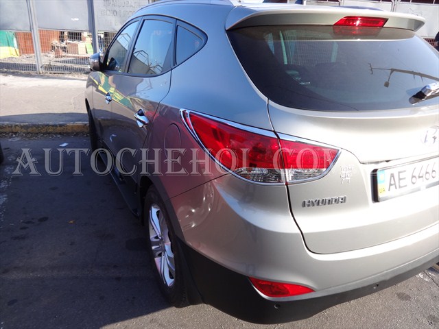 Хром накладки на задние фары Hyundai ix35, Накладка на стопы для ix 35, Auto Clover, Корея