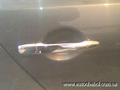 Хром накладки на ручки дверей - хромированные ручки на Mitshubishi Lancer X 