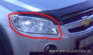 Хромированная накладка на передние фары Chevrolet Captiva
