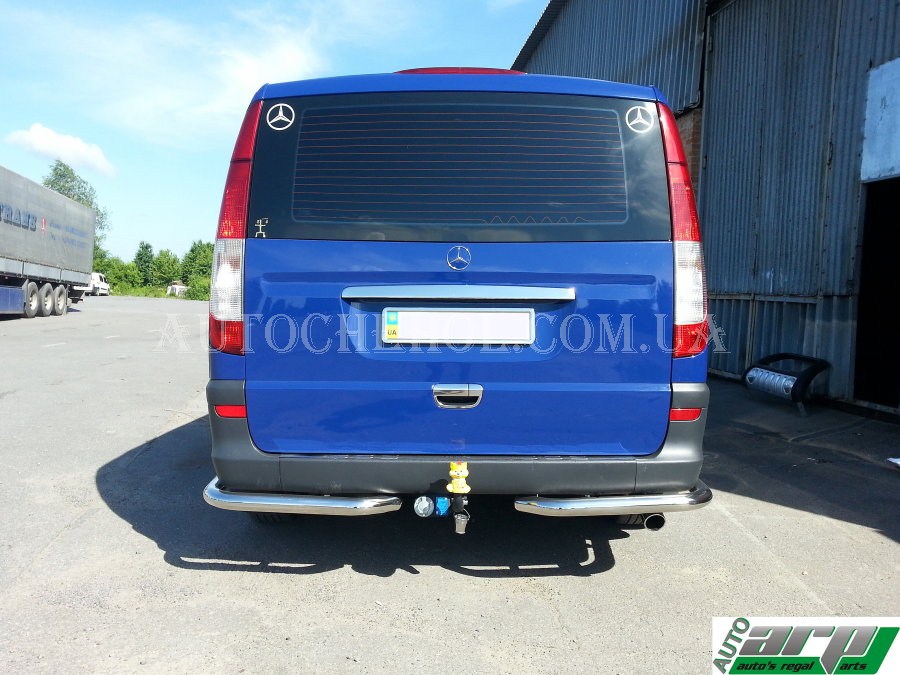Защита заднего бампера на Mercedes Vito 2003.углы, ST-Line