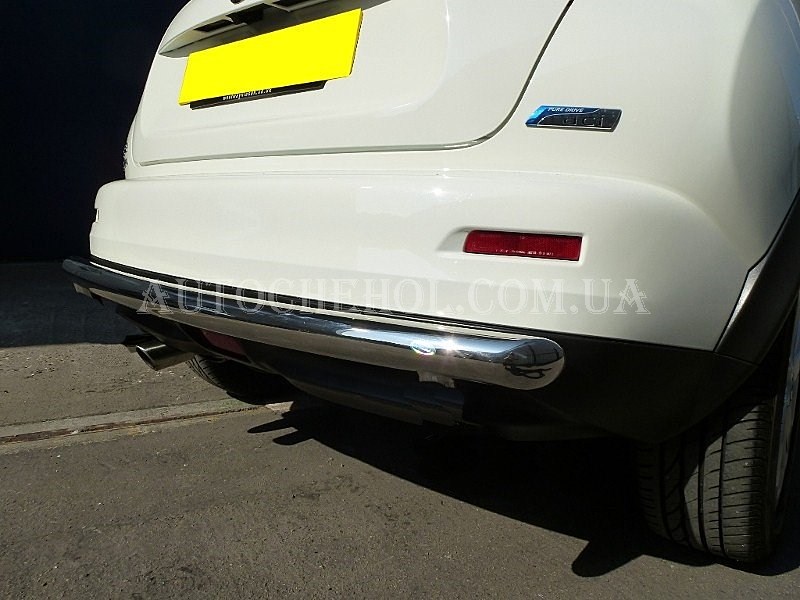 Защита заднего бампера на Mitsubishi Outlander 2003 - 2008, ровная, ST-Line