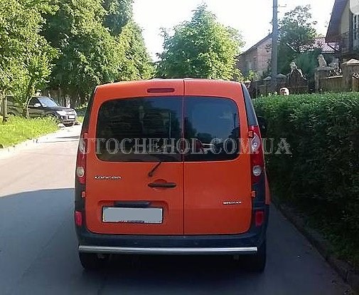 Защита заднего бампера на Renault Kangoo 2008, ровная, ST-Line
