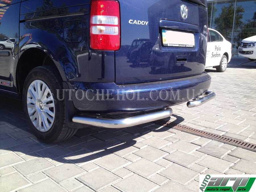 Защита заднего бампера на Volkswagen Caddy, углы, ST-Line