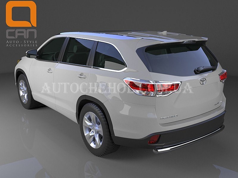 Защита заднего бампера на Toyota Highlander 2014
